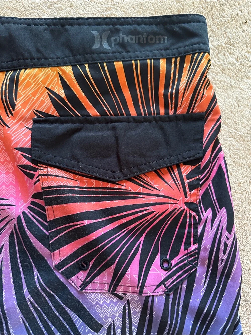 Men's Tropical Gradient Boardshorts - Black, Pink, Purple, Blue